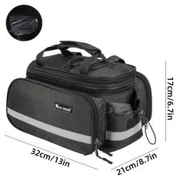 TEMU 1pc Mtb Road Bike Camper Bag, Cycling Single Tail Rack Pouch, Expandable Large Capacity Travel Bag