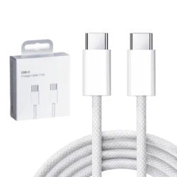 60W PD USB-C to USB-C Fast Charge Cable for iPhone 15 Plus 16 Pro Max Samsung Dual Type-C Quick Charging Braided Cable With Box