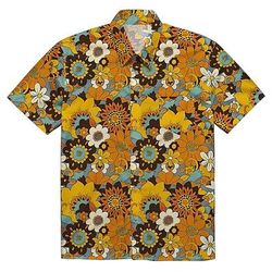 Retrò Vintage Anni '70 Camicia Camicia Aloha Hippie Disco Floreale Margherita Costume Per uomo Mascherata Vacanza Feste Parata dell'Orgoglio Adulti Camicia