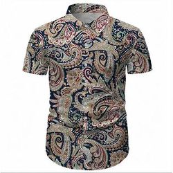 Retrò Vintage Anni '70 Camicia Camicia Aloha Hippie Disco Etnico Costume Per uomo Mascherata Vacanza Feste Parata dell'Orgoglio Adulti Camicia