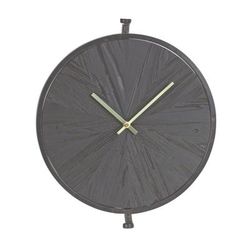 Wall Clock 16.25"D Wood/Iron 1 AA Battery, Not Included by Melrose in Black