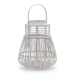 Woven Rattan Lantern 14.5"H by Melrose in White