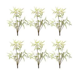 Mini Fern Bush (Set of 6) 19"H Plastic by Melrose in Green/brown