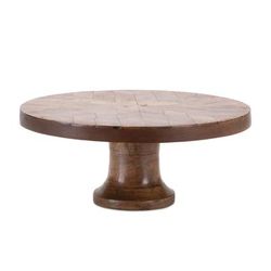 Mango Wood Pedestal Tray 10.5"D by Melrose in Brown