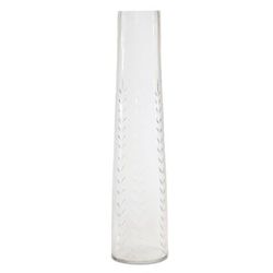 Etched Soda Lime Glass Vase 11.5"H by Melrose in Clear