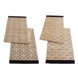 Table Runner (Set of 2) 14"W x 72"L Polyester by Melrose in Gold/black