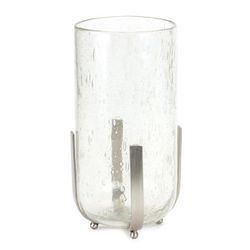 Candle Holder or Vase 6.25"D x 12.5"H Iron/Glass by Melrose in Clear/silver