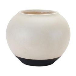 Pot 8.75"D x 7.25"D Ceramic by Melrose in Cream/black