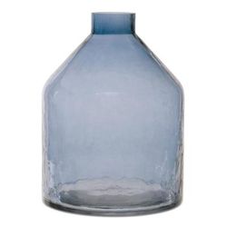Blue Glass Bottle Vase 8"H by Melrose in Blue