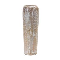 Vase 18.25"H Wood by Melrose in White/brown