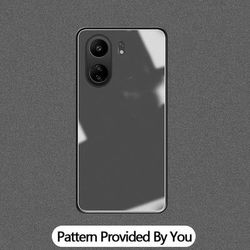 TEMU [diy]minimalist Fashion Style Photo Pattern Custom Phone Case For Xiaomi Redmi 13/12/11/c/5g/a/prime With Organic Glass Case, Black Frosted Soft Border Protective Case Suitable