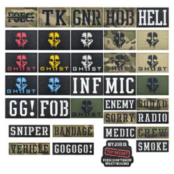 Call of Duty Ghost Skeleton and Ghost Mask Tactical English Common Language Embroidered Backpack Clothes Micro Patch