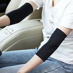 TEMU Summer Thin Solid Sleeve Half-sleeve Men's And Women' Covering Tattoo Arm Sleeve Sports Fitness Ice Fiber Fabric Elbow Gear