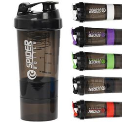 TEMU 16oz Protein Shaker Bottle With Mixing Ball - Leak-proof, Double-layer Storage For Powders & Capsules, Ideal For Gym & Enthusiasts, Gym Essentials | Durable Plasti