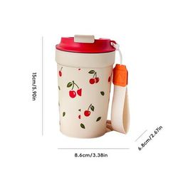 TEMU A 400ml Portable Plastic Coffee Cup With A Lid, A Cute Leak-proof Mug, A Reusable Container For Milk Tea Drinks, Suitable For Home, Office, Travel, And Picnics.