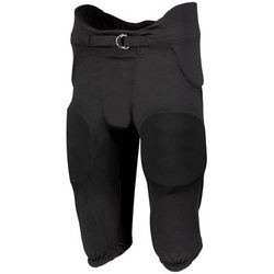 Russell Athletic F25PFM Integrated 7-Piece Pad Football Pant in Black size Large | Polyester