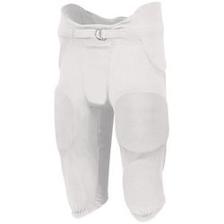 Russell Athletic F25PFM Integrated 7-Piece Pad Football Pant in White size XS | Polyester