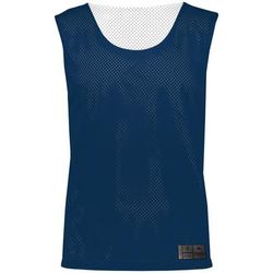 Augusta Sportswear AS9718 Youth Mesh Reversible Pinnie in Navy Blue/White size Large | Polyester 9718