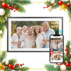 Christmas Gift Digital Picture Frame 15.6 Inch WiFi Frameo 1920 *1080IPS HD Cloud Smart Digital Photo Frame,32GB Storage,