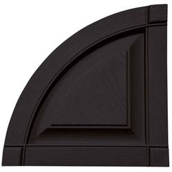 Mid America Vinyl Shutters Top Quarter Round Arch Top Raised Panel 14-3/4 Inch 002 Black