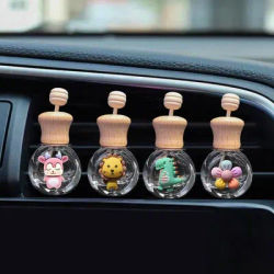 Cartoon Car Air Outlet Perfume Bottle Car Aromatherapy Bottle Wooden Cute Essential Oil Bottle Car Cute Decoration Accessories