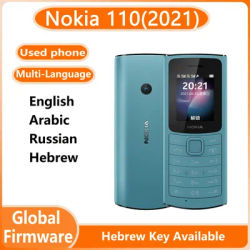 Nokia 110 (2021) 4G Version Smartphone with Hebrew Key, 1.8 "Dual SIM, 1020 mAh Battery, Long Standby, Used Phone