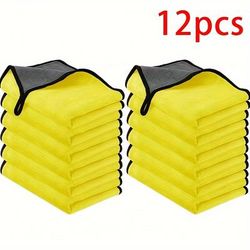 TEMU 12pcs Car Wash Towels Fiber Polishing Towels 30*40cm