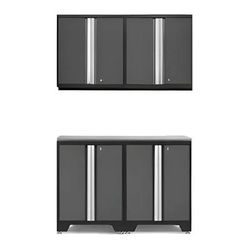 NewAge Garage Cabinets PRO Grey 5-Piece Work Station with Stainless Steel Top