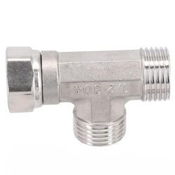 "TEMU Stainless Steel T-adapter With 3-way Valve, Fit For International/2" - And For Bathroom And Toilet Use"