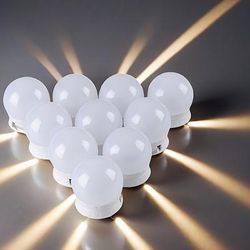 TEMU The Makeup Mirror Light Bulbs Are Suitable For Vanity Tables And Makeup Rooms, Featuring 10 Adjustable Light Bulbs. Usb Dimmable Lens Lights For Birthday Parties With Adjustable Brightness.