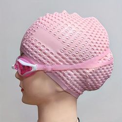 TEMU Silicone Swim Cap, High Elasticity, Thickened Design For Long And Short Hair, Keeps Hair Dry, Easy To Remove, Ideal For Outdoor Water Sports, Swim Accessory - Valentine's Day, Mardi Gras