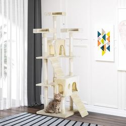 TEMU Cat Tree For Indoor Cats Activity Center Kitten Scratch Post Climbing Tower 181 Cm
