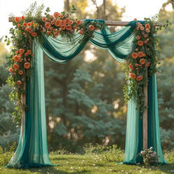 Arc de mariage vert sauge, 6/8/10M, tissu drapé, décoration de cérémonie de fête, rideau sans plis, pendentif de réception, 1 panneau