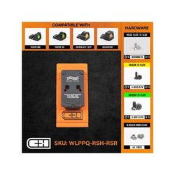 C&H Precision Weapons Walther PPQ Q4 Q5 Adapter Plate Trijicon RMR/SRO Holosun 407C 507C508C 508T w/ Integrated Rear Sight Black WLPPQ-RSH-RSR