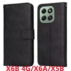 TEMU Wallet Case For For Honor X6b 4g/x6a/x5b, Made Of Leather, Featuring A , Slots For Credit Cards, And A Photo Frame.