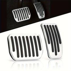 TEMU 2pcs For Model 3 Foot Pedal Pad Set, Suitable For Model Y, Anti-slip Performance Aluminum Car Accessories Model 3/y Brake And Throttle Pedal Cover