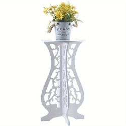 TEMU Round Plastic Base Plant Stand For Indoor And Outdoor Home Decoration, Desk Top 45.5cmx25cm Tall Plant Pots And Flower Pot Rack With Hollow Base Storage Racks For Home Decor