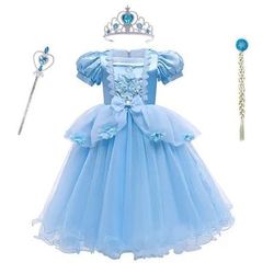 Settimana del libro 2026, vestito da bambina, vestito da cosplay, vestito da principessa, tinta unita, manica corta, costumi da festa, adorabile costume in rete, vestito midi in pizzo, vestito da festa in tulle, estate e primavera.