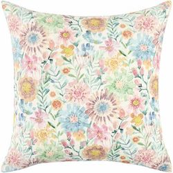 Amithi 14"L x 22"W Modern Light Blue/Yellow/Light Pink/Light Green Throw Pillow - Boutique Rugs