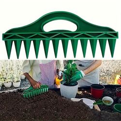TEMU 1pc Green Plastic Handheld Garden Seeder - 12-hole Quick Planting Tool With Design For Efficient Gardening, Dispensing & Seed Sowing, Seeds For Planting