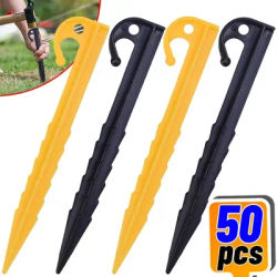 50/10Pcs Plastic Tent Stake Spiral Tent Stakes Sardine Ground Garden Tent Sturdy and for Camping Accessories Camping