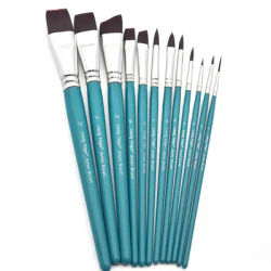 12/24pcs Professional Face Painting Brush Set with Premium Nylon Bristles for Stage Makeup Petal Dome Tips, Embossing & Linework