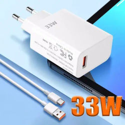33W USB Fast Charger QC 3.0 For Xiaomi 14/13/12/11/10 Ultra Redmi Note 12T/13 Pro/K60/K50 POCO F5 EU/US Plug Power Adapter