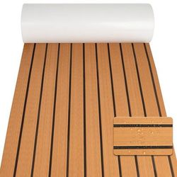 TEMU Light Brown Eva Boat Flooring Deck Mat, Non-slip Self-adhesive Foam Material For Boats, Yachts & Marine Use - Durable & , Boat Floor Mat, Boat Interior Upgrade, Sleek Texture Design, Mat