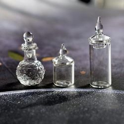 TEMU 1:12 Food Play Miniature Mini Glass Jar Dollhouse Scene Storage Jar Model Glass Bottle