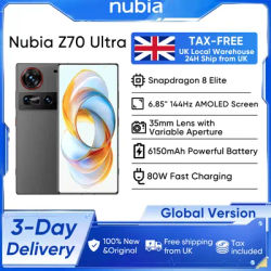 Original Nubia Z70 Ultra Global Version 1TB Snapdragon 8 Elite 1.5K HD Display 35mm Lens 50MP*2+64MP Camera 6150mAh 80W IP68&69