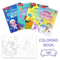 Popular children's coloring books, 16-page unicorn/space/mermaid/dinosaur themes to choose from, the best gift for children