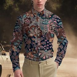 Retrò Vintage Anni '70 Camicia Camicia Aloha Hippie Paisley Costume Per uomo Mascherata Feste Abbigliamento quotidiano Parata dell'Orgoglio Adulti Camicia