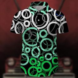 Retrò Vintage Anni '70 Camicia Camicia Aloha Hippie Disco Geometrico Costume Per uomo Mascherata Vacanza Feste Parata dell'Orgoglio Adulti Camicia