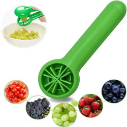 Coupe-Uvaux multifonctionnel vert, coupe-fruits et légumes, Gadgets de cuisine créatifs sans lame, accessoires de cuisine 1 pièce